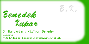 benedek kupor business card